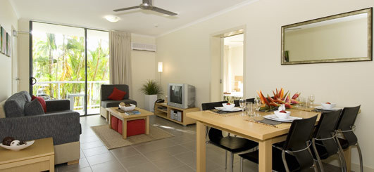 living area of apartment
